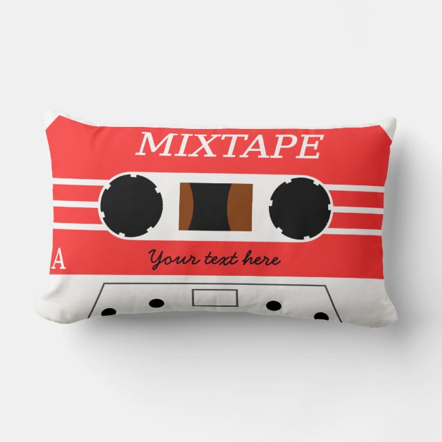 Rectangle Coussin fait sur commande de MixTape (Recto)