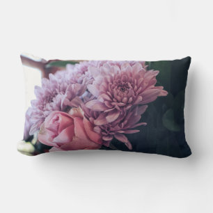 Rectangle Coussin Fleurs de Rose Mauve Rose Pâle Pastel