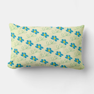 Rectangle Coussin floral bleu mou