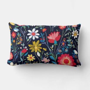 Rectangle Coussin floral indien dynamique