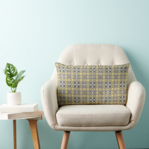 Rectangle Coussin géométrique Moody Grey Gold