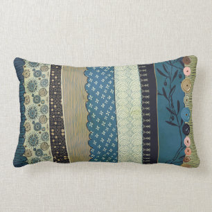 Rectangle Coussin gitan de MoJo - bleu et Tan