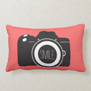Rectangle Coussin graphique de sourire d'appareil-photo