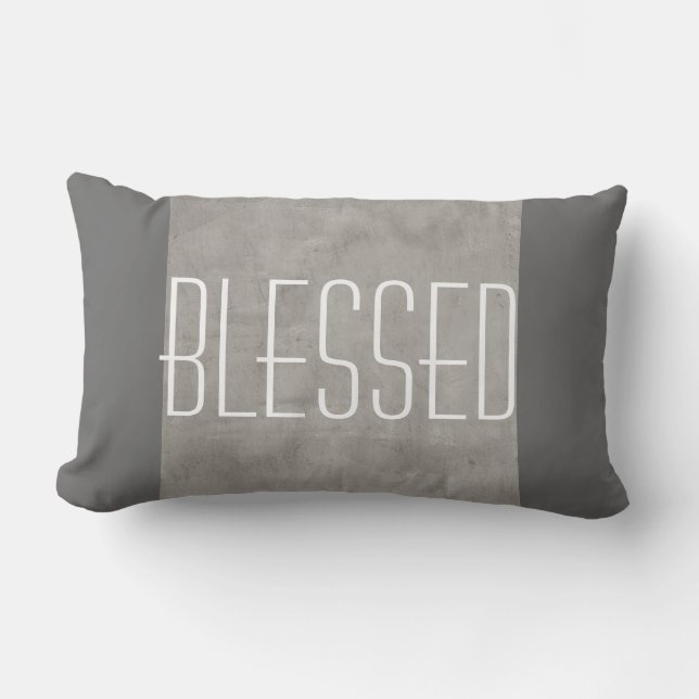 Rectangle coussin gris avec décoration maison (Recto)