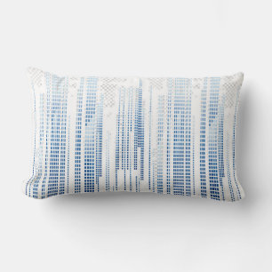 Rectangle Coussin jetable à rayures abstraites bleues - Mode