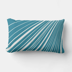 Rectangle Coussin Jeté Rayé Bleu Aqua Blanc