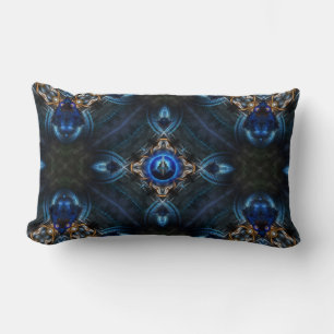Rectangle Coussin Kaleidoscope Golden Blue x75 Lumbar