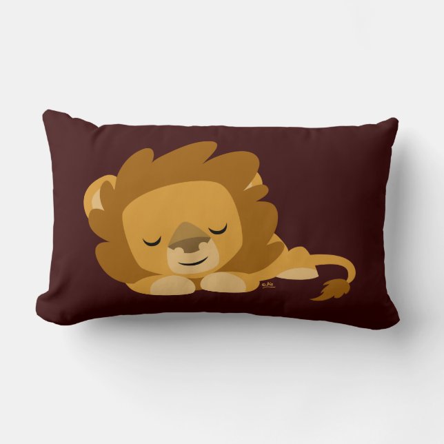 Rectangle Coussin Lion couché en carton mignon (Recto)