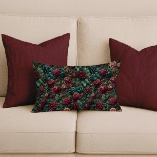 Rectangle Coussin Lombaire Art Nouveau Rose Gold Sarcelle