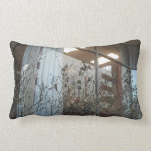 Rectangle Coussin (lombaire) avec petits oiseaux en hiver