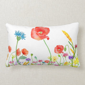 Rectangle coussin lombaire d'aquarelle de fleur de ressort