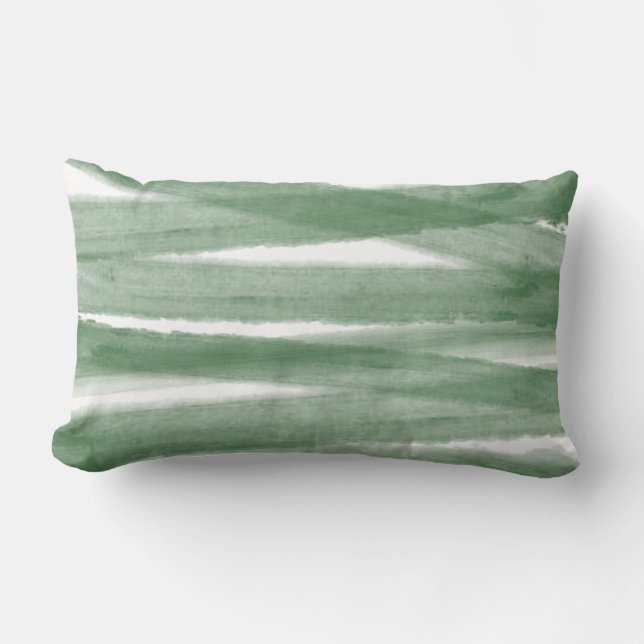 Rectangle Coussin lombaire d'aquarelle moderne de vert sauge (Recto)