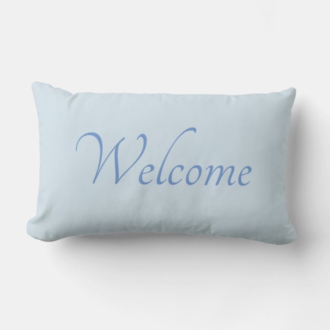 Rectangle coussin Lombaire de bienvenue bleu Poudre (Recto)