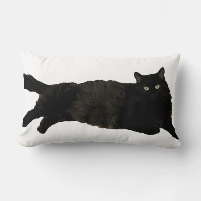 Rectangle coussin lombaire de chat noir (Recto)