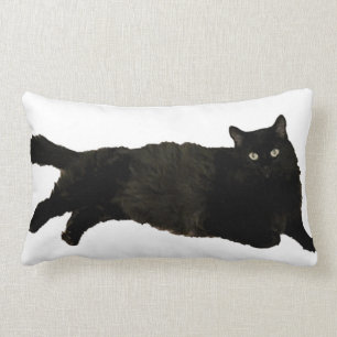 Rectangle coussin lombaire de chat noir