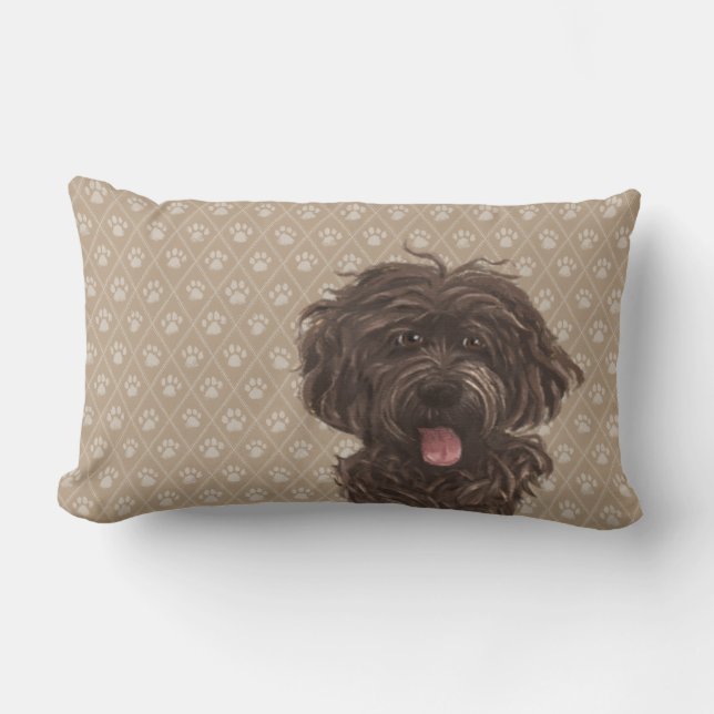 Rectangle Coussin lombaire de chien de Labradoodle (Recto)