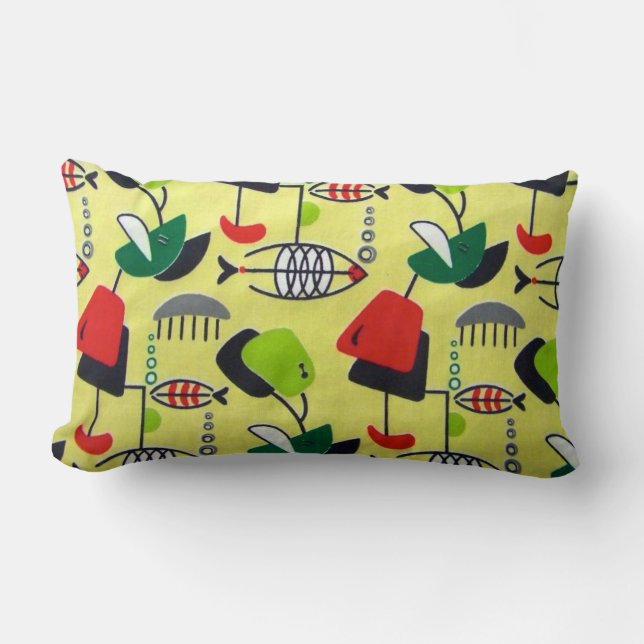 Rectangle Coussin lombaire de conception atomique moderne de (Recto)