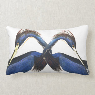 Rectangle Coussin lombaire de faune d'oiseaux de héron