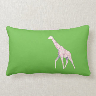 Rectangle Coussin lombaire de girafe verte réversible