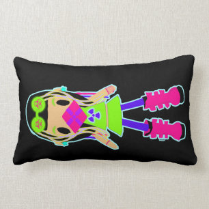 Rectangle Coussin lombaire de Goth de Cyber au néon