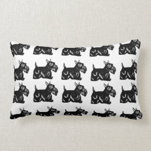 Rectangle Coussin lombaire de motif de chiens de Scottie
