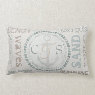 Rectangle Coussin lombaire de plage nautique faite sur