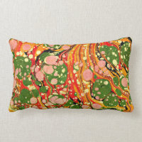 Coussin lombaire de remous de marbre vert, rose,