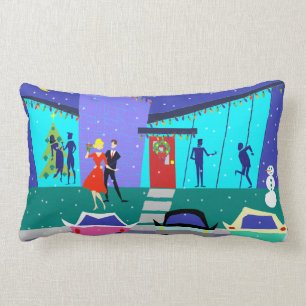 Rectangle Coussin lombaire de rétro de vacances partie de