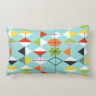 Rectangle Coussin lombaire de rétro motif de harlequin