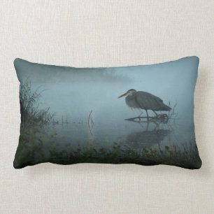 Rectangle Coussin lombaire de style de matin bleu de héron