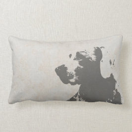 RECTANGLE COUSSIN LOMBAIRE DE TAUPE D'IMPRESSION DE BLOC DE