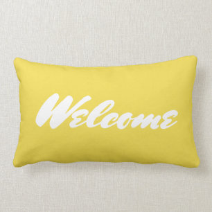 Rectangle Coussin lombaire des textes de jaune fait sur