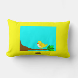 Rectangle Coussin lombaire d'oiseau de jaune bonjour