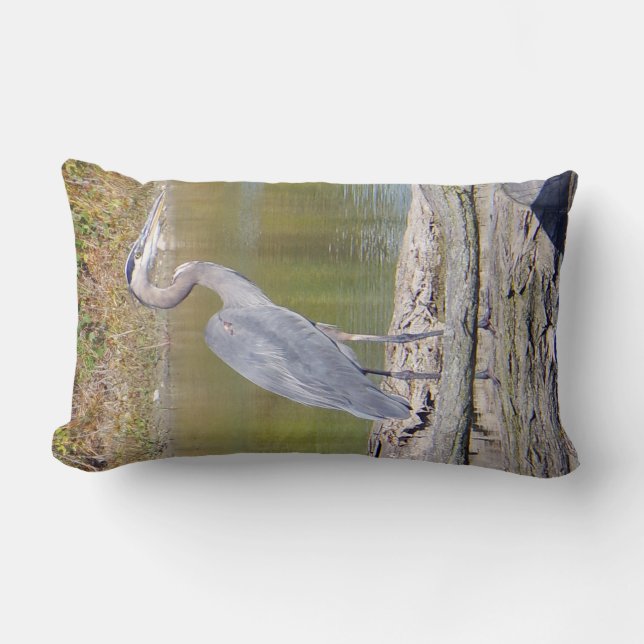Rectangle Coussin lombaire double face de Blue Heron (Recto)