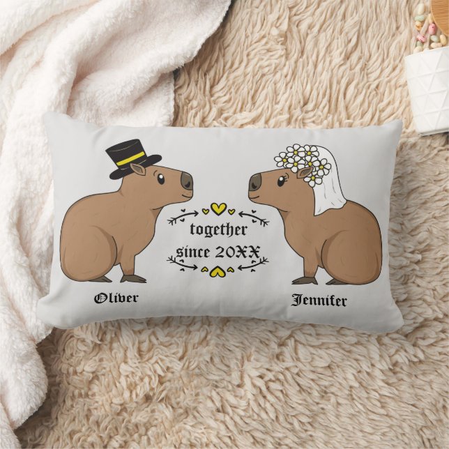 Rectangle Coussin lombaire du couple Capybara (Couverture)