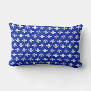 RECTANGLE COUSSIN LOMBAIRE EN TRICOT BLEU SCANDIA