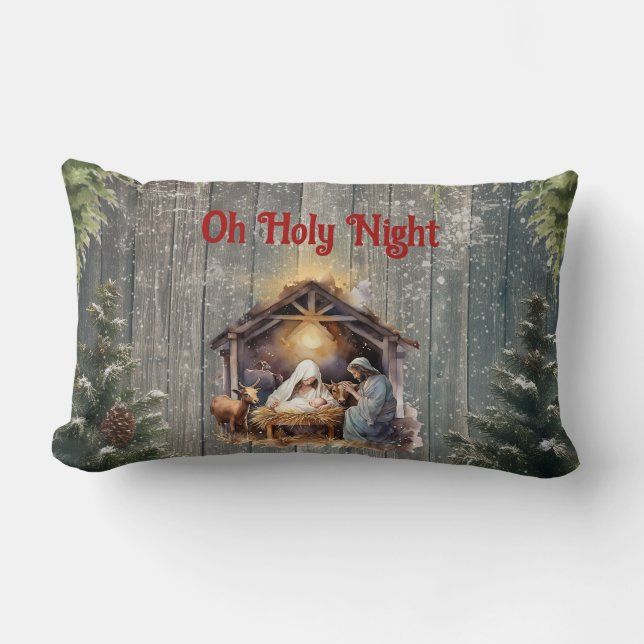 Rectangle Coussin Lombaire Oh Sainte Nuit (Recto)