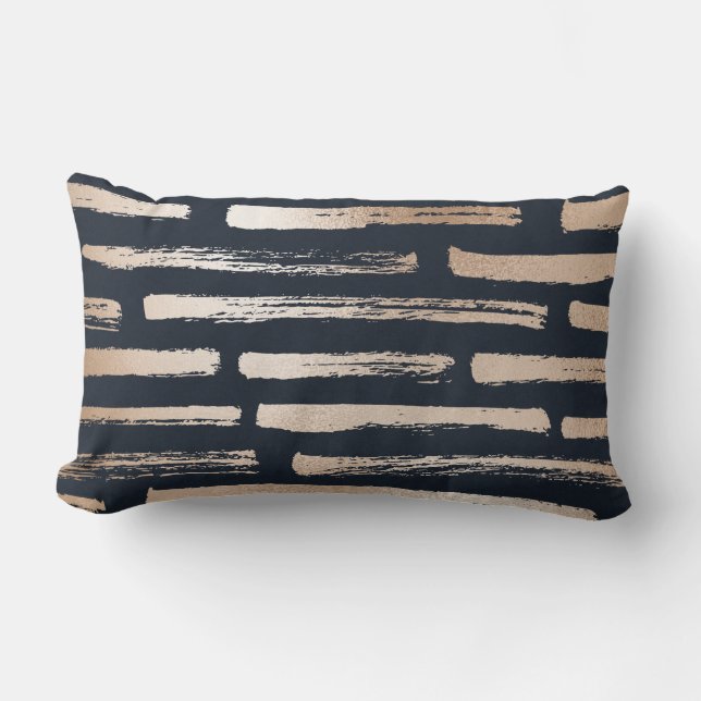 Rectangle Coussin lombaire réversible de rayure crème de (Recto)