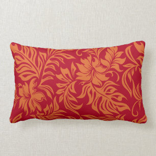 Rectangle Coussin lombaire réversible hawaïen de ketmie de