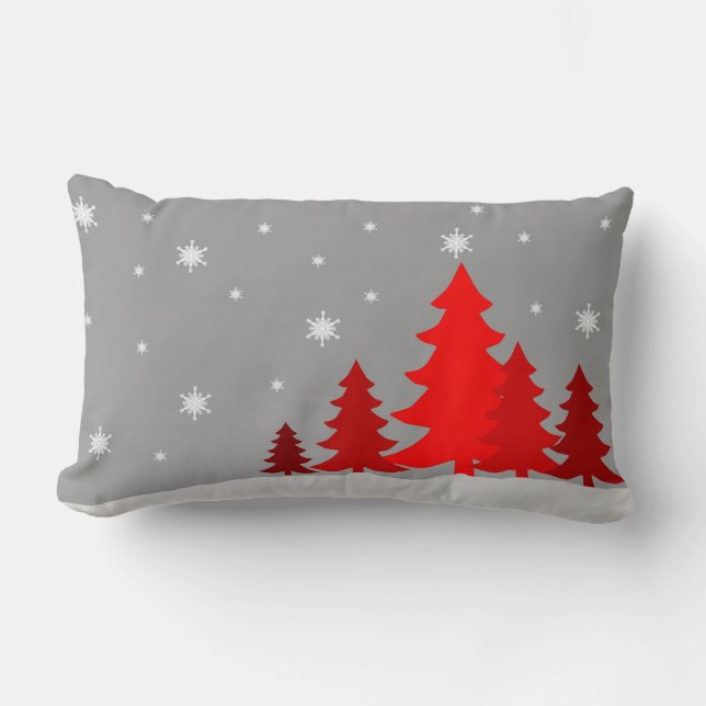 Rectangle Coussin lombaire rouge de Christmastree (Recto)