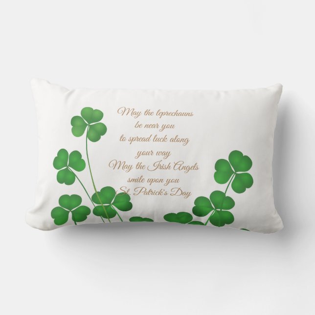 Rectangle Coussin Lombaire St. Patrick's Day - Que le Leprec (Recto)