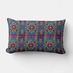 Rectangle Coussin Lombaire Vibrant à Motif Mandala en Étoile