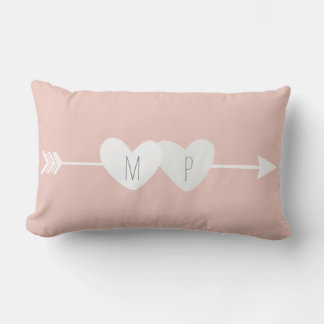 Rectangle Coussin Lumbar à deux coeurs