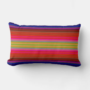 Rectangle Coussin Lumbar à rayures arc-en-ciel