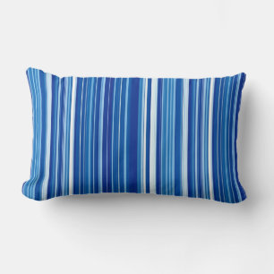 Rectangle Coussin Lumbar à rayures bleues