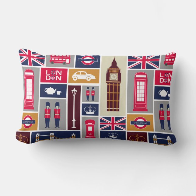 Rectangle Coussin Lumbar à thème Londres (Recto)