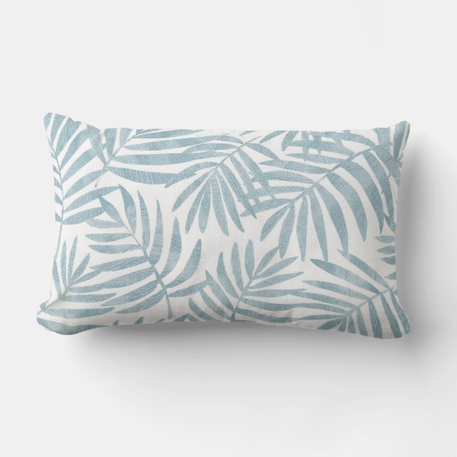 Rectangle Coussin Lumbar bleu et blanc Aqua (Recto)