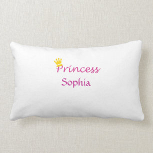 Rectangle Coussin Lumbar du nom personnalisé Princess