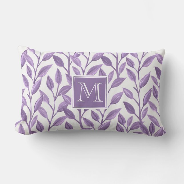 Rectangle Coussin Lumbar Feuille clair violet (Recto)