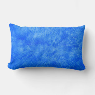 Rectangle Coussin Lumbar Fur bleu